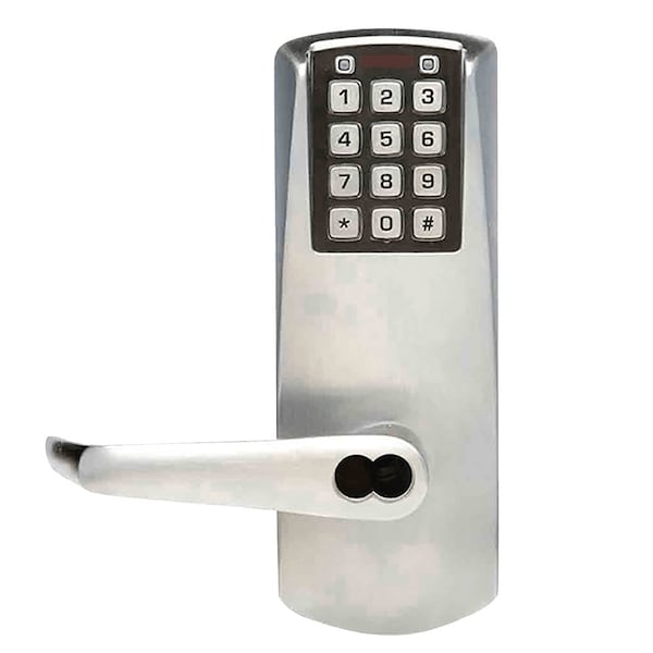 E-Plex 2000 Cylindrical Lock, 100 Access Codes, 1,000 Audit Events, 2-3/8-in Backset, 1/2-in Throw,